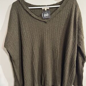 LA MIEL Olive Knit Sweater